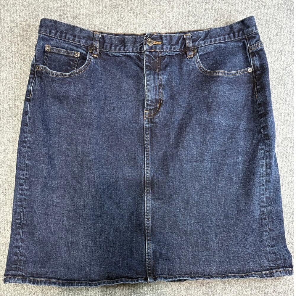Ralph Lauren Jeans Co Denim Skirt Dark Wash Western Knee Length Womens Sz 18W